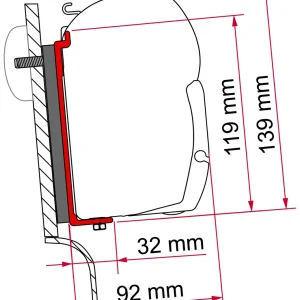 Markiseadapter F45 High Roof for Westfalia 12 cm - Fiamma